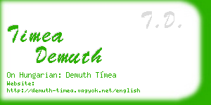 timea demuth business card